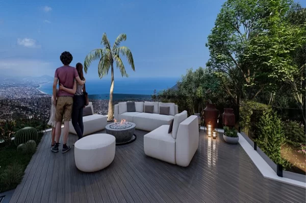 Alanya Tepe Mahallesi'nde Muhteşem Deniz Manzaralı Satılık 3+1 Villa