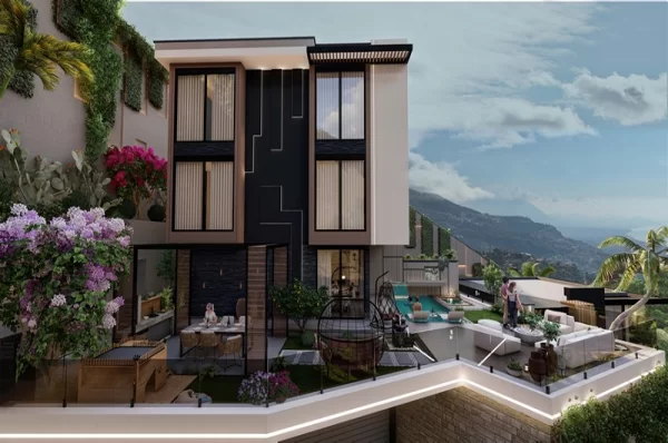 Alanya Tepe Mahallesi'nde Muhteşem Deniz Manzaralı Satılık 3+1 Villa