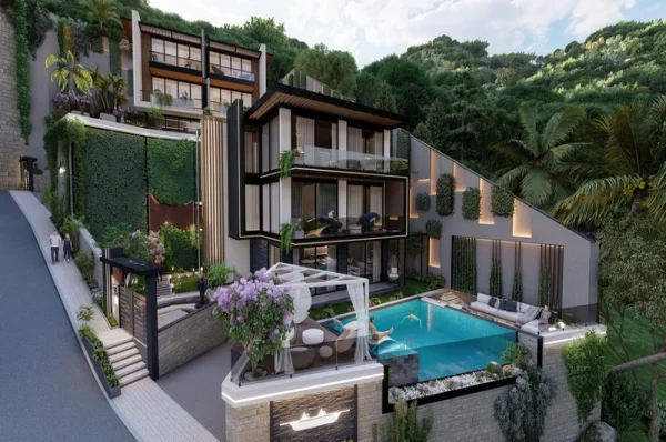 Stunning Sea View 3+1 Villa for Sale in Alanya Tepe Neighborhood