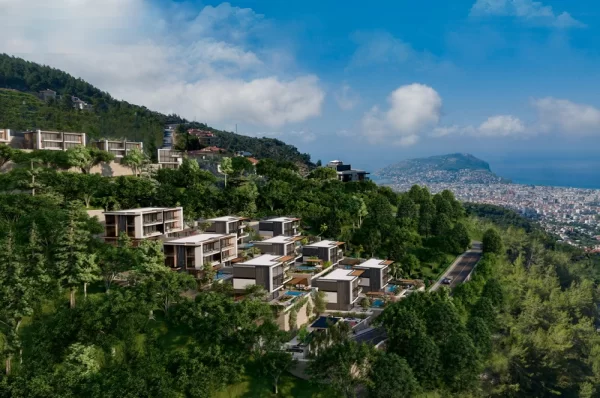 Luxury 4+1 Sea View Villa for Sale in Alanya's Desirable Tepe Neighborhood