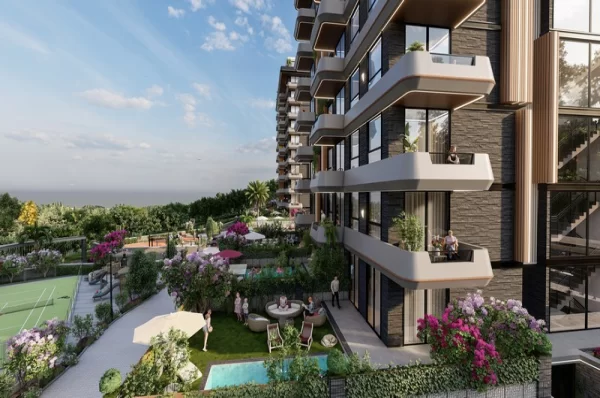 Newly Built Apartments in Alanya's Oba Neighborhood with Sea Views