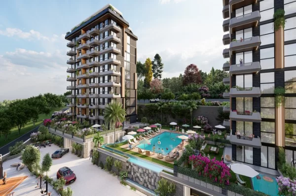 Newly Built Apartments in Alanya's Oba Neighborhood with Sea Views