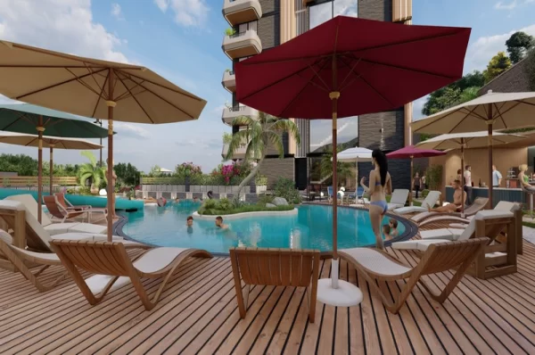 Newly Built Apartments in Alanya's Oba Neighborhood with Sea Views