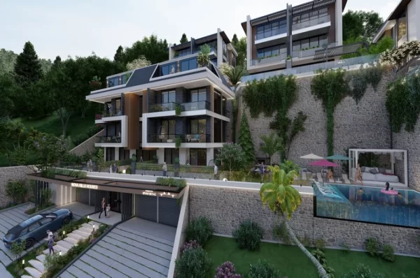 Stunning Sea View Villas for Sale in Alanya's Tepe Neighborhood