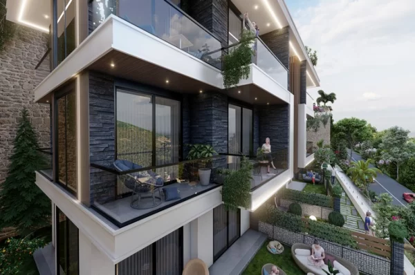 Stunning Sea View Villas for Sale in Alanya's Tepe Neighborhood