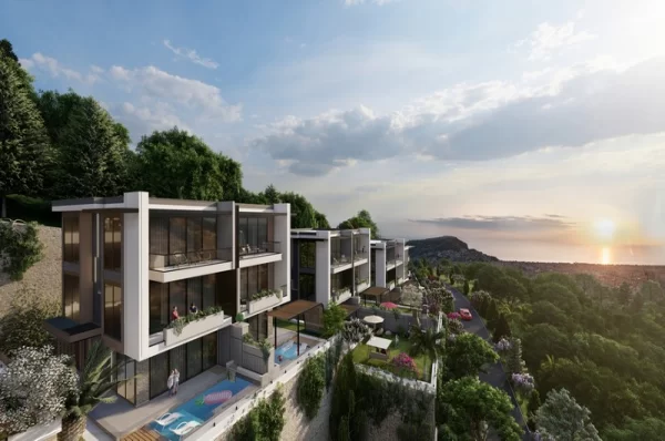 Stunning Sea View Villas for Sale in Alanya's Tepe Neighborhood