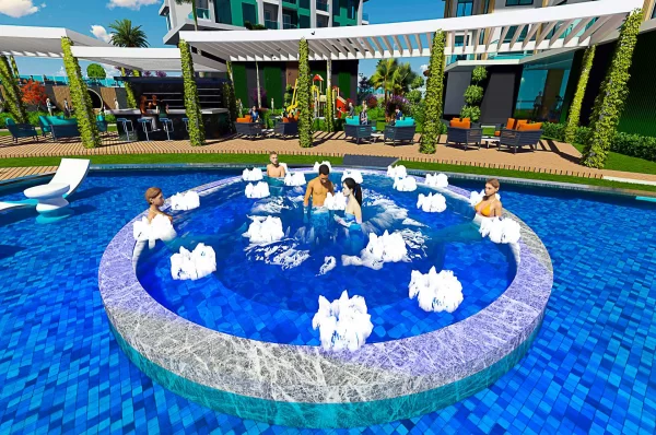 Luxurious 1+1 Apartment for Sale in Alanya's Premier Complex: Experience Modern Living