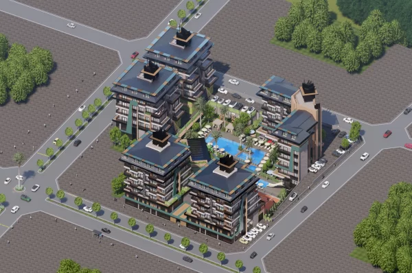 Расслабьтесь в роскоши: апартаменты на продажу в Алании, всего в нескольких шагах от Лазурного моря