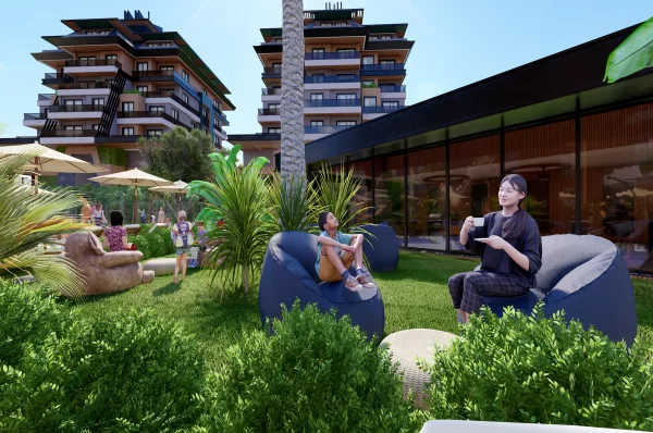 Расслабьтесь в роскоши: апартаменты на продажу в Алании, всего в нескольких шагах от Лазурного моря