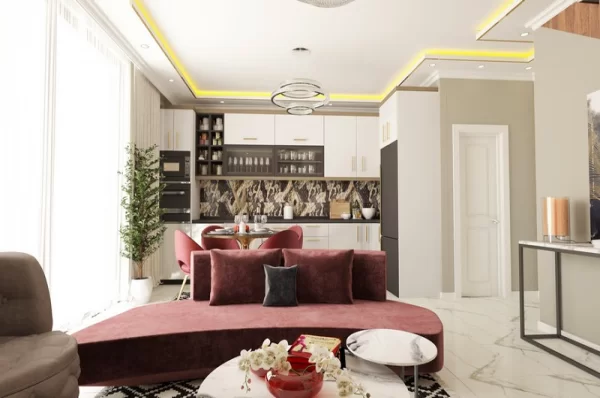 Роскошный дуплекс 2+1 на первом этаже в Алании: элегантная жизнь во всей красе