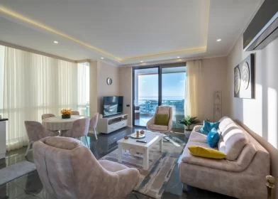 2+1 Property for Sale in Alanya with Modern Furniture and Exquisite Alanya View