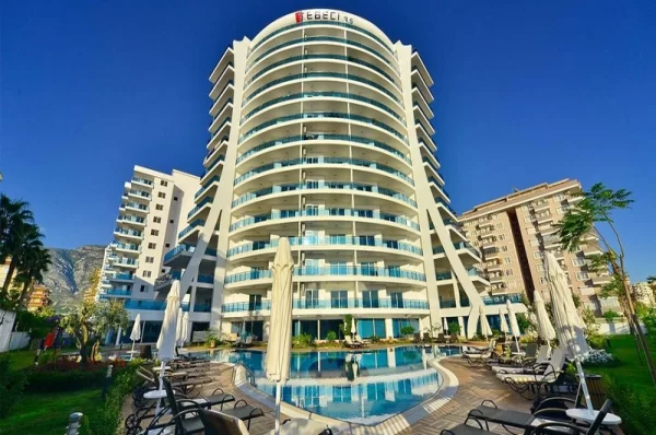 Panoramic Sea View Beachfront One Livingroom Apartment for Sale in Alanya