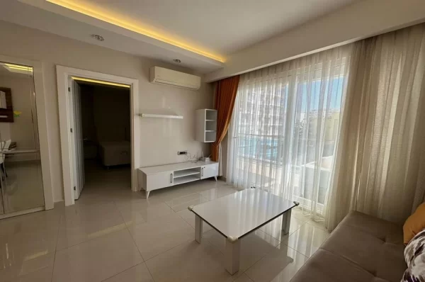 Panoramic Sea View Beachfront One Livingroom Apartment for Sale in Alanya