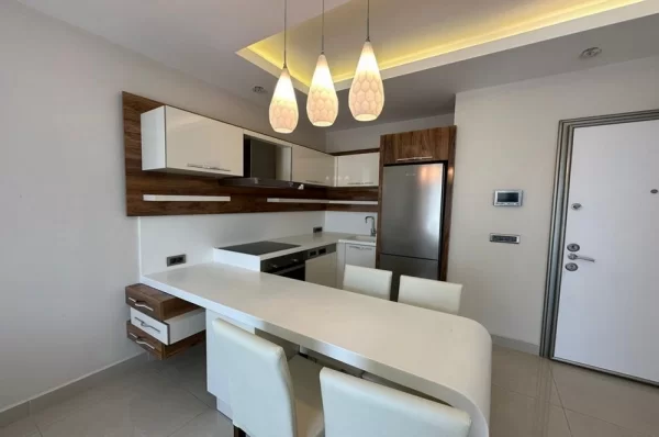 Panoramic Sea View Beachfront One Livingroom Apartment for Sale in Alanya