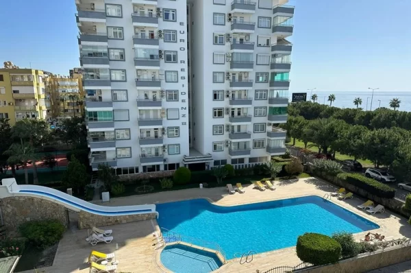 Panoramic Sea View Beachfront One Livingroom Apartment for Sale in Alanya