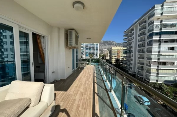 Panoramic Sea View Beachfront One Livingroom Apartment for Sale in Alanya