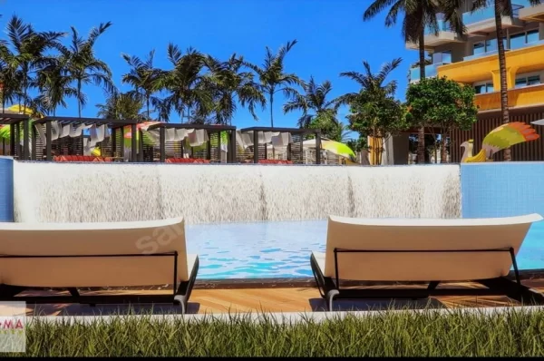 Discover Unmatched Beachfront and Investment Potential 1+1 Proeprty in Alanya, Mahmutlar