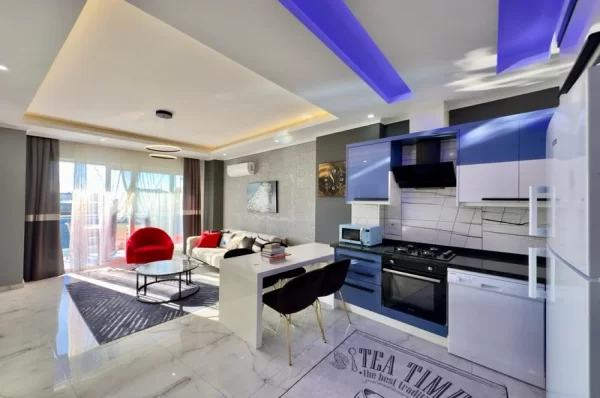 Fully Furnished New Brand One Bedrooms One Livingroom Apartment for Sale in Alanya,Mahmutlar