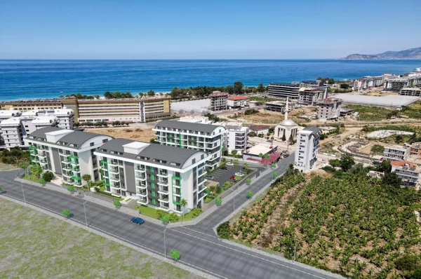 One-bedroom Apartments and Two-Bedroom Penthouses for Sale in Alanya's Prestigious Facility