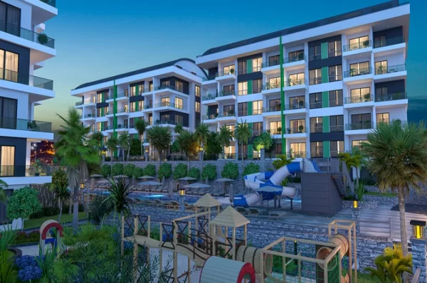 One-bedroom Apartments and Two-Bedroom Penthouses for Sale in Alanya's Prestigious Facility