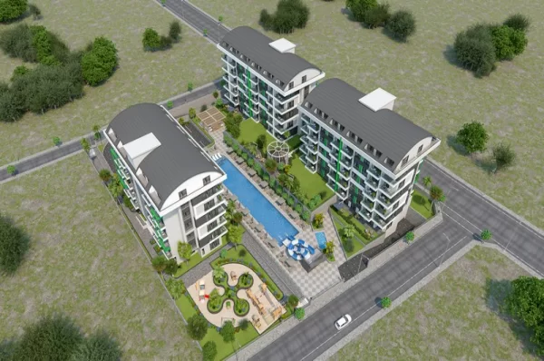 One-bedroom Apartments and Two-Bedroom Penthouses for Sale in Alanya's Prestigious Facility