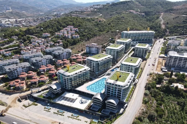 Sea View from Each Corner Beachfront 1+1 Flats and 3+1 Duplexes for Sale in Alanya