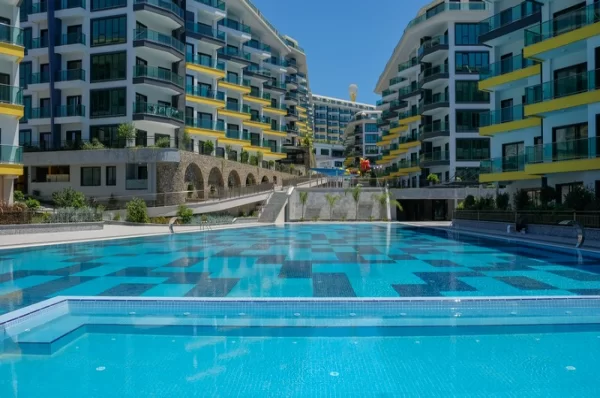 Sea View from Each Corner Beachfront 1+1 Flats and 3+1 Duplexes for Sale in Alanya