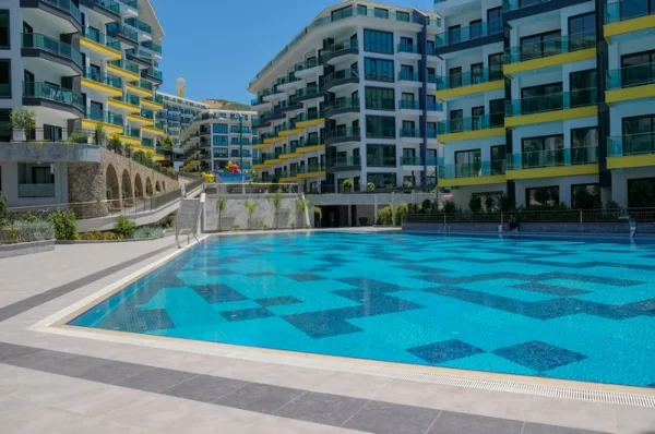 Sea View from Each Corner Beachfront 1+1 Flats and 3+1 Duplexes for Sale in Alanya