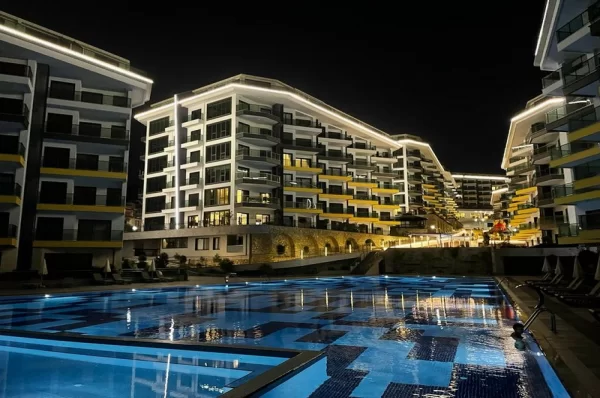 Sea View from Each Corner Beachfront 1+1 Flats and 3+1 Duplexes for Sale in Alanya